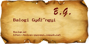 Balogi Gyöngyi névjegykártya