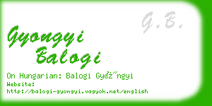 gyongyi balogi business card